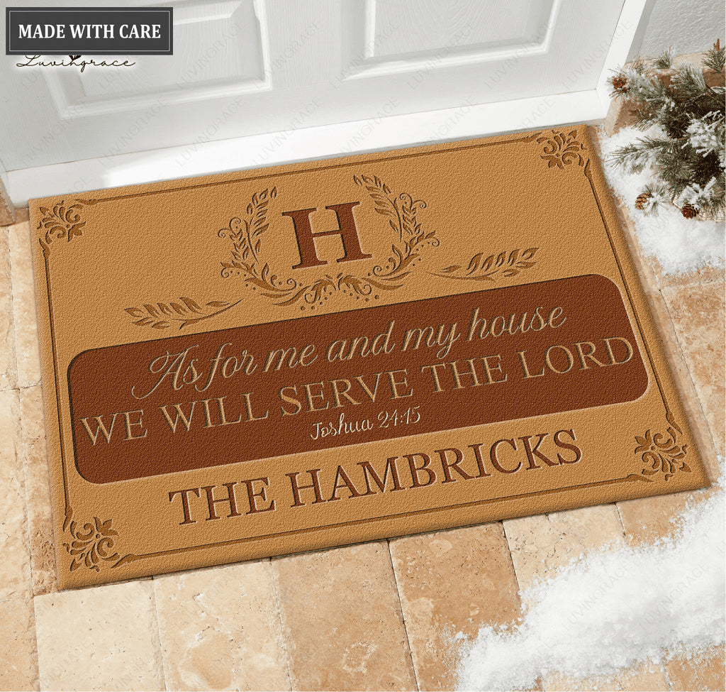 Luvingrace L06 Luxury Monogram Collection As For My House Personalized Doormat