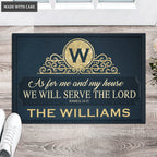Luvingrace L06 Vintage Monogram Collection As For My House Personalized Doormat