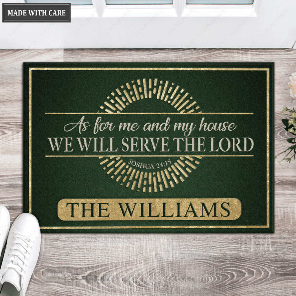 Luvingrace L07 Vintage Monogram Collection As For My House Personalized Doormat