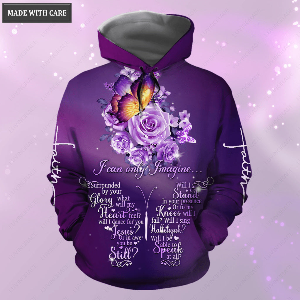 Butterfly Purple Flowers Surrounded By The Glory Hoodie