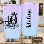 40th Birthday 40 And Fabulous Crown Custom Gifts Men Women Stainless Steel Tumbler - Personalized Stainless Steel Tumbler