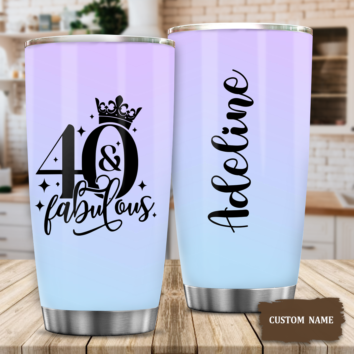 40th Birthday 40 And Fabulous Crown Custom Gifts Men Women Stainless Steel Tumbler - Personalized Stainless Steel Tumbler