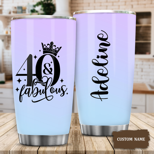 40th Birthday 40 And Fabulous Crown Custom Gifts Men Women Stainless Steel Tumbler - Personalized Stainless Steel Tumbler