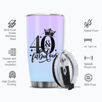 40th Birthday 40 And Fabulous Crown Custom Gifts Men Women Stainless Steel Tumbler - Personalized Stainless Steel Tumbler