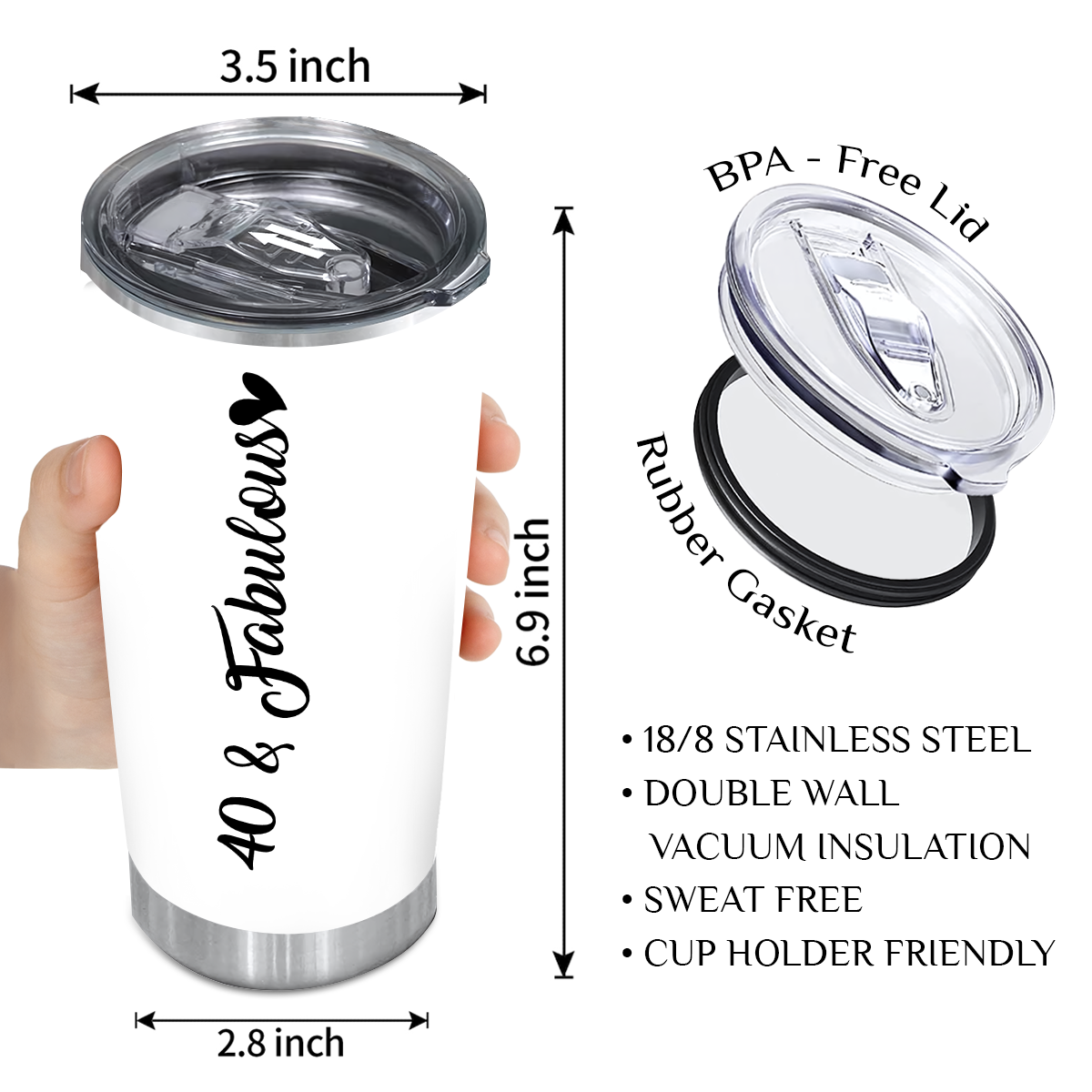 40th Birthday 40 And Fabulous Custom Gifts Men Women Stainless Steel Tumbler - Personalized Stainless Steel Tumbler