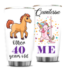 40th Birthday Funny Unicorn Other 40 Years Old And Me Custom Gifts Men Women Stainless Steel Tumbler - Personalized Stainless Steel Tumbler