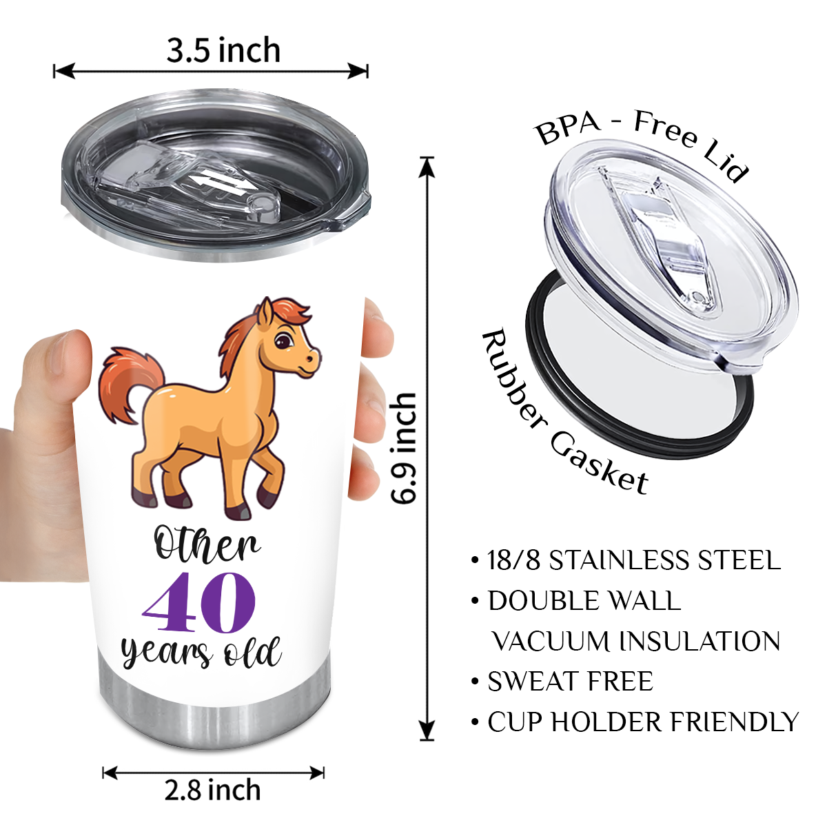 40th Birthday Funny Unicorn Other 40 Years Old And Me Custom Gifts Men Women Stainless Steel Tumbler - Personalized Stainless Steel Tumbler