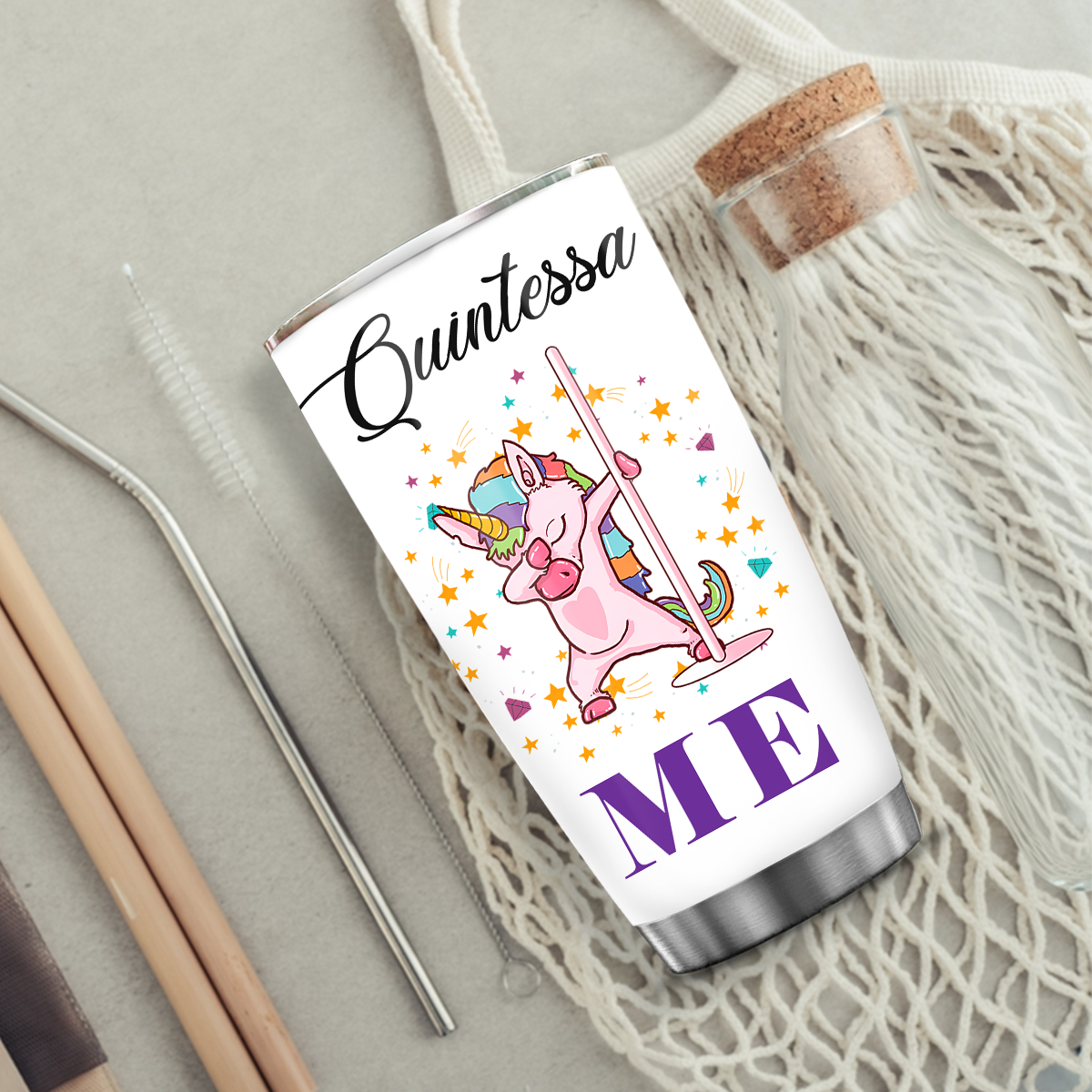 40th Birthday Funny Unicorn Other 40 Years Old And Me Custom Gifts Men Women Stainless Steel Tumbler - Personalized Stainless Steel Tumbler