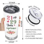 50th Birthday Funny 21 With 29 Years Experience Custom Gifts Women Stainless Steel Tumbler - Personalized Stainless Steel Tumbler