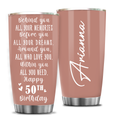 Dark Pink 50th Birthday Behind You All Your Memories Custom Gifts Men Women Stainless Steel Tumbler - Personalized Stainless Steel Tumbler