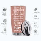 Dark Pink 50th Birthday Behind You All Your Memories Custom Gifts Men Women Stainless Steel Tumbler - Personalized Stainless Steel Tumbler