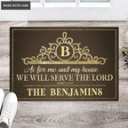 Luvingrace L08 Vintage Monogram Collection As For My House Personalized Doormat