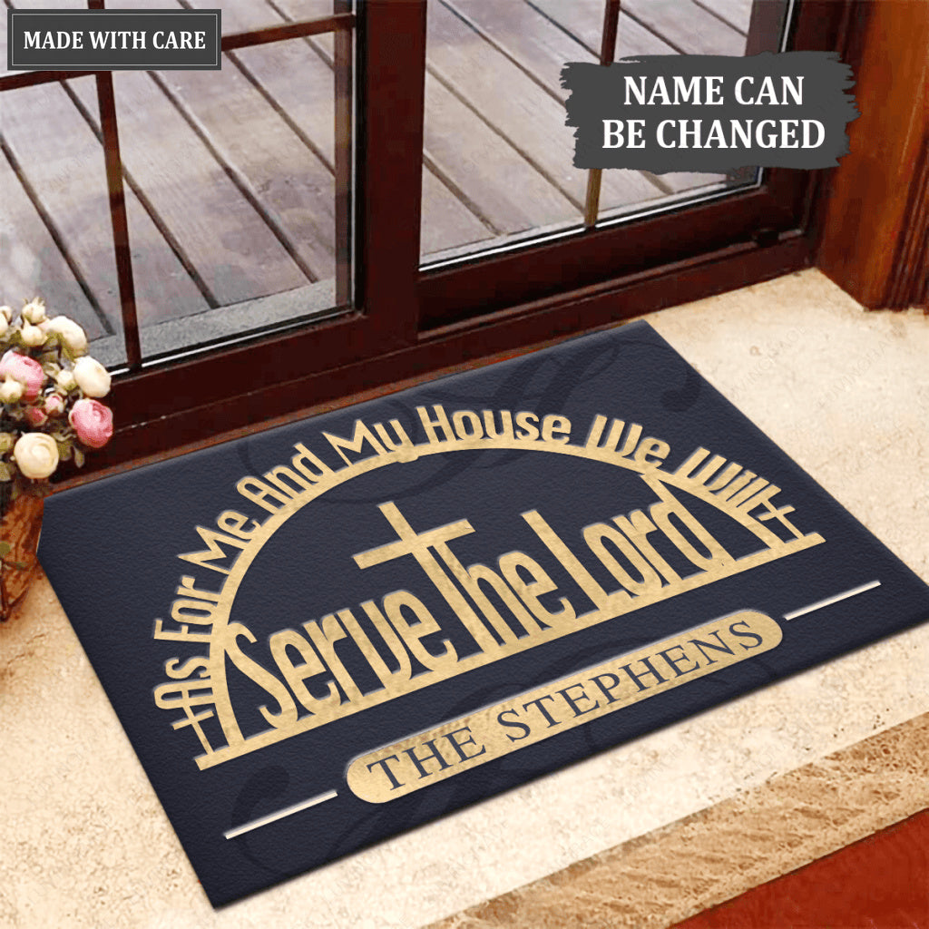 Personalized As For Me And My House Christian Doormat