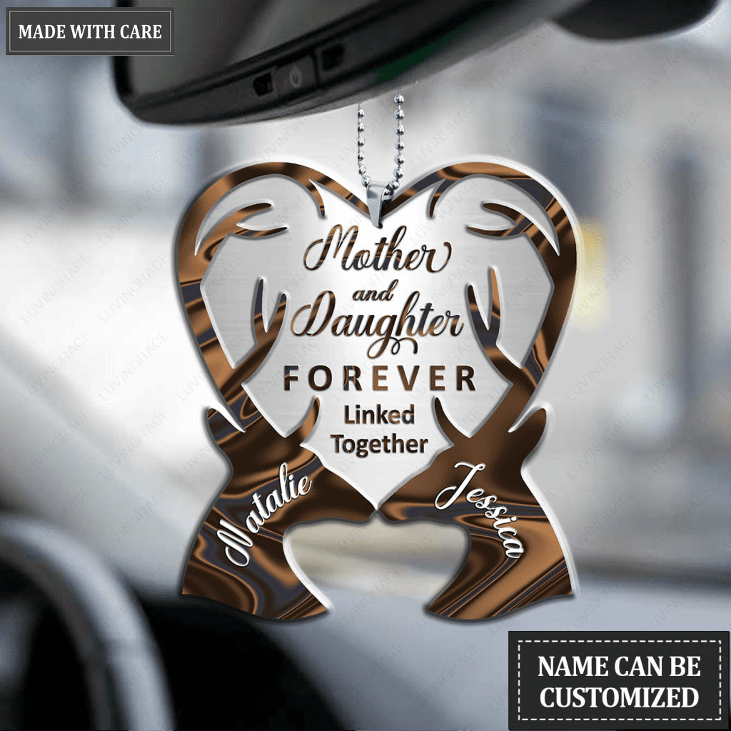 Hologram Deers Mother And Daughter Personalized Ornament