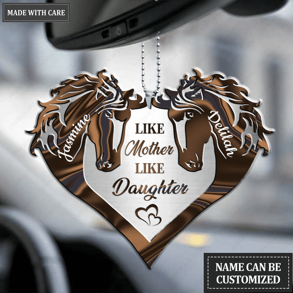 Like Mother Like Daughter Hologram Horses Personalized Ornament