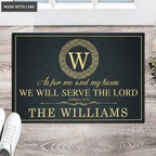 Luvingrace L11 Vintage Monogram Collection As For My House Personalized Doormat