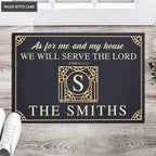 Luvingrace L14 Vintage Monogram Collection As For My House Personalized Doormat