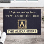 Luvingrace L15 Vintage Monogram Collection As For My House Personalized Doormat