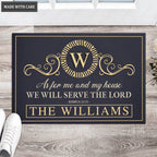 Luvingrace L16 Vintage Monogram Collection As For My House Personalized Doormat