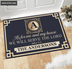 Luvingrace L17 Vintage Monogram Collection As For My House Personalized Doormat