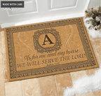Luvingrace L19 Vintage Monogram Collection As For My House Personalized Doormat