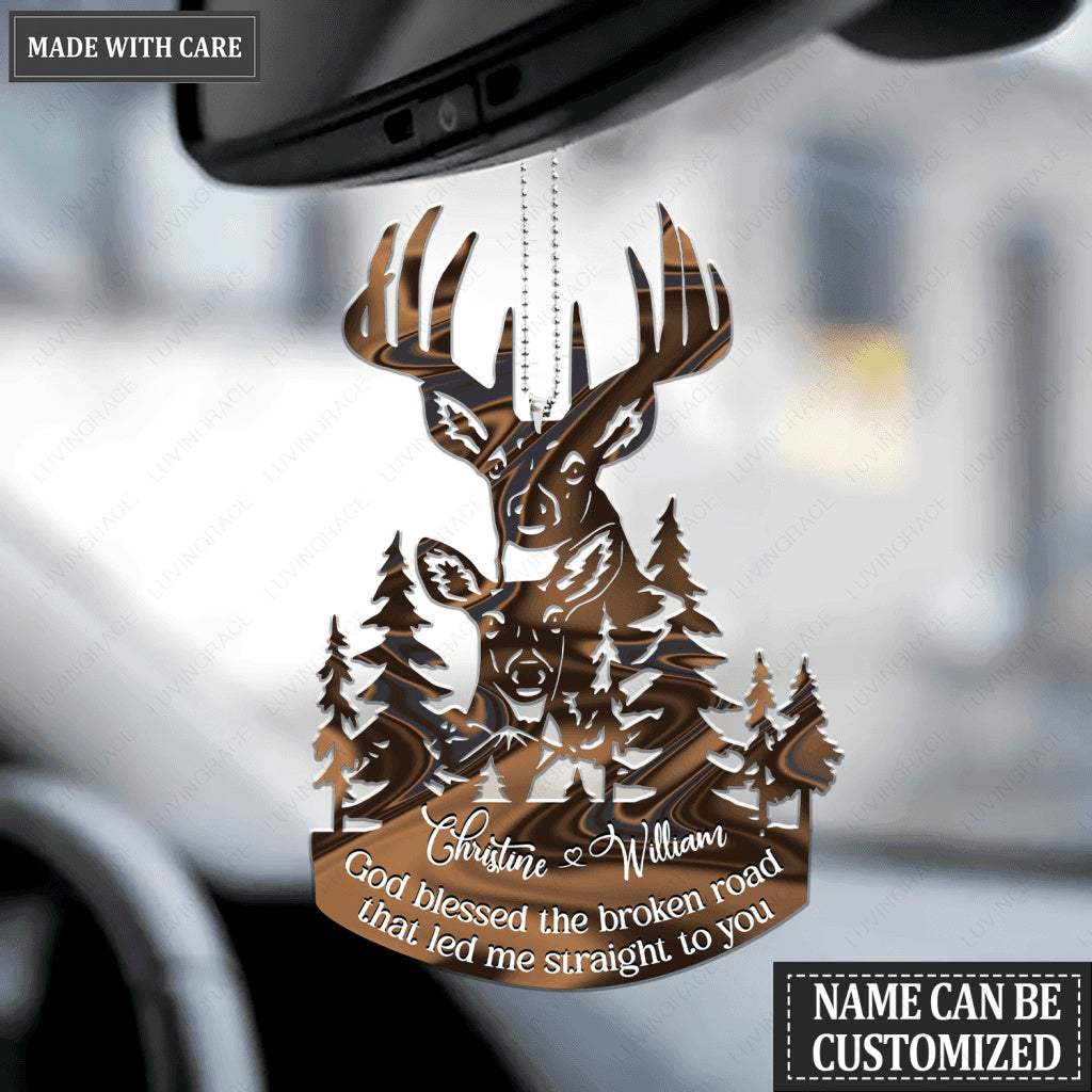 Couple Buck And Doe God Blessed Personalized Ornament