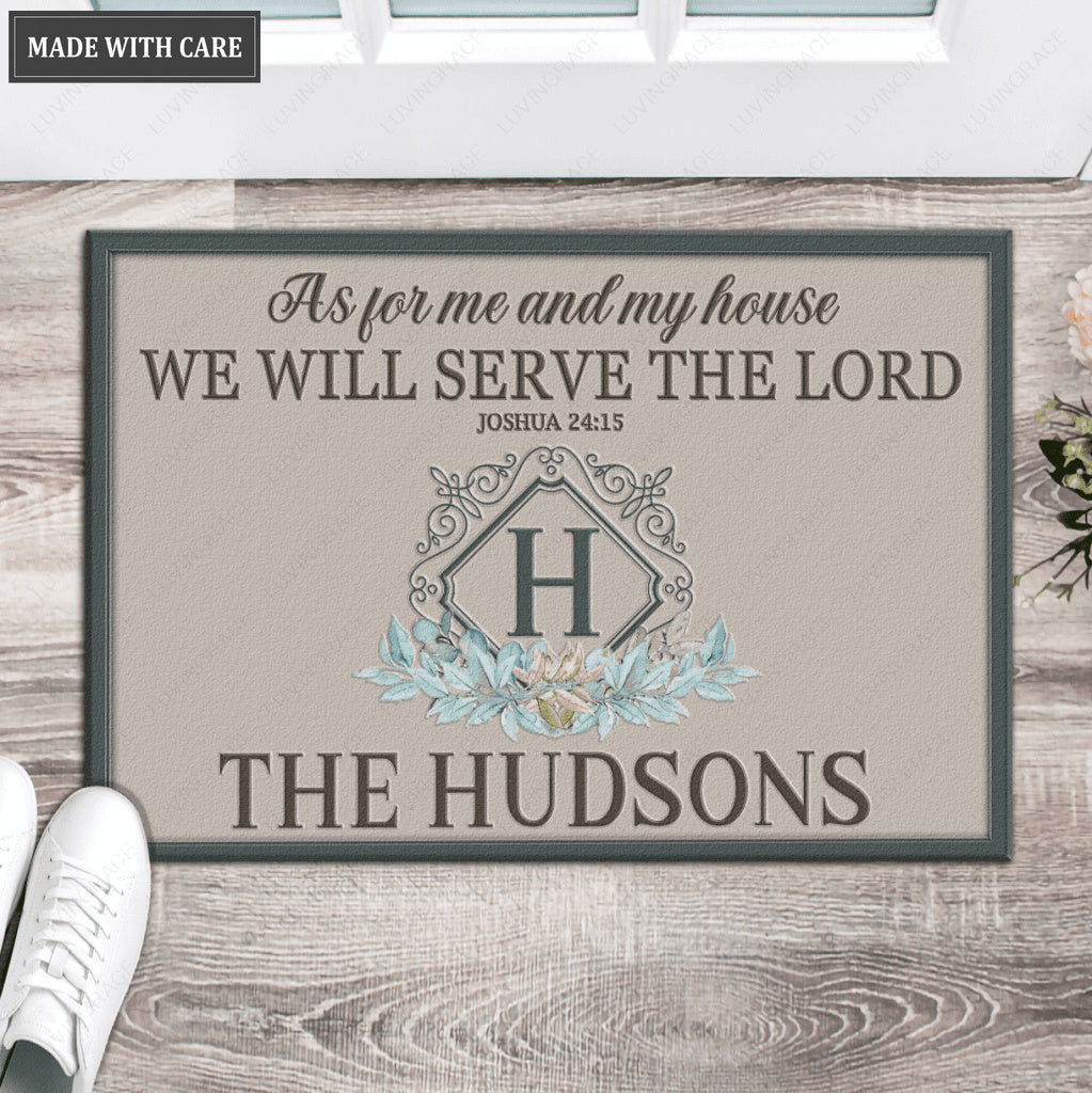 Luvingrace L103 Vintage Monogram Collection As For My House Personalized Doormat