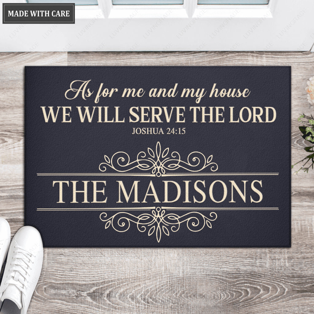 Luvingrace L105 Vintage Monogram Collection As For My House Personalized Doormat