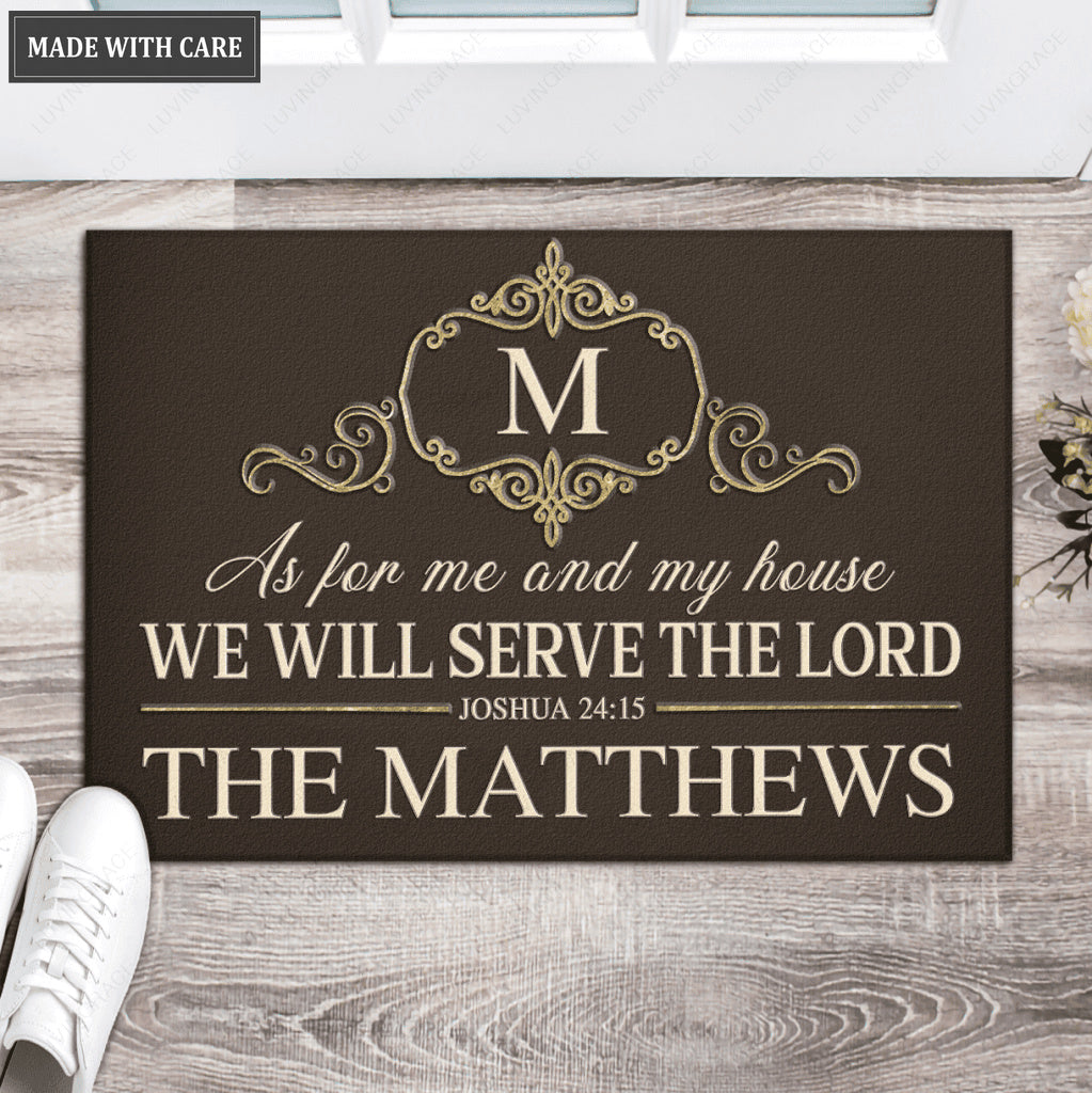 Luvingrace L106 Royal Monogram Collection As For My House Personalized Doormat