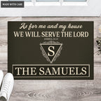 Luvingrace L107 Royal Monogram Collection As For My House Personalized Doormat