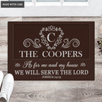 Luvingrace L109 Royal Monogram Collection As For My House Personalized Doormat