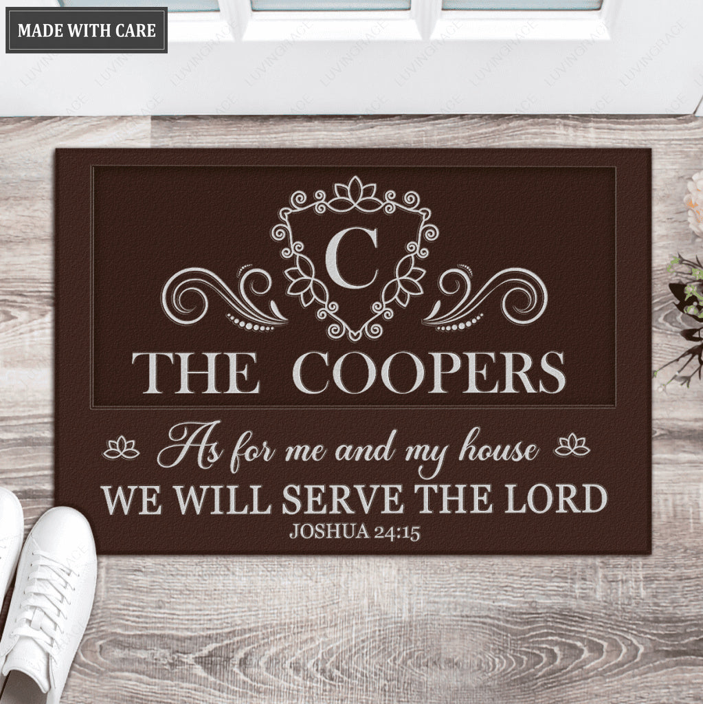 Luvingrace L109 Royal Monogram Collection As For My House Personalized Doormat