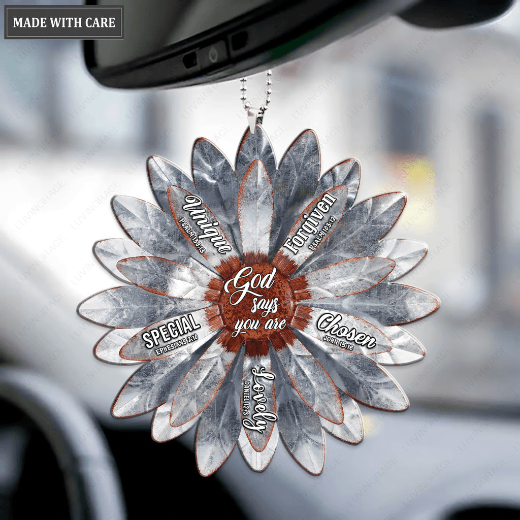 Vintage Flower God Says You Are Ornament