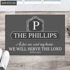 Luvingrace L110 Vintage Monogram Collection As For My House Personalized Doormat