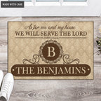 Luvingrace L111 Vintage Monogram Collection As For My House Personalized Doormat