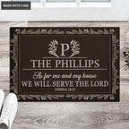 Luvingrace L118 Vintage Monogram Collection As For My House Personalized Doormat