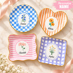 Custom Floral Name Design - Personalized Ring Dish