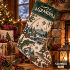 Personalized Fishing Christmas Stocking – Custom Name Gift for Fishing Lovers