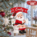 Personalized Funny Santa Claus Ornament – Custom Christmas Bathroom Decor
