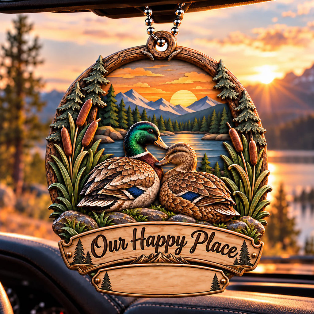 3D Raised Personalized Name Duck Family Christmas Ornament