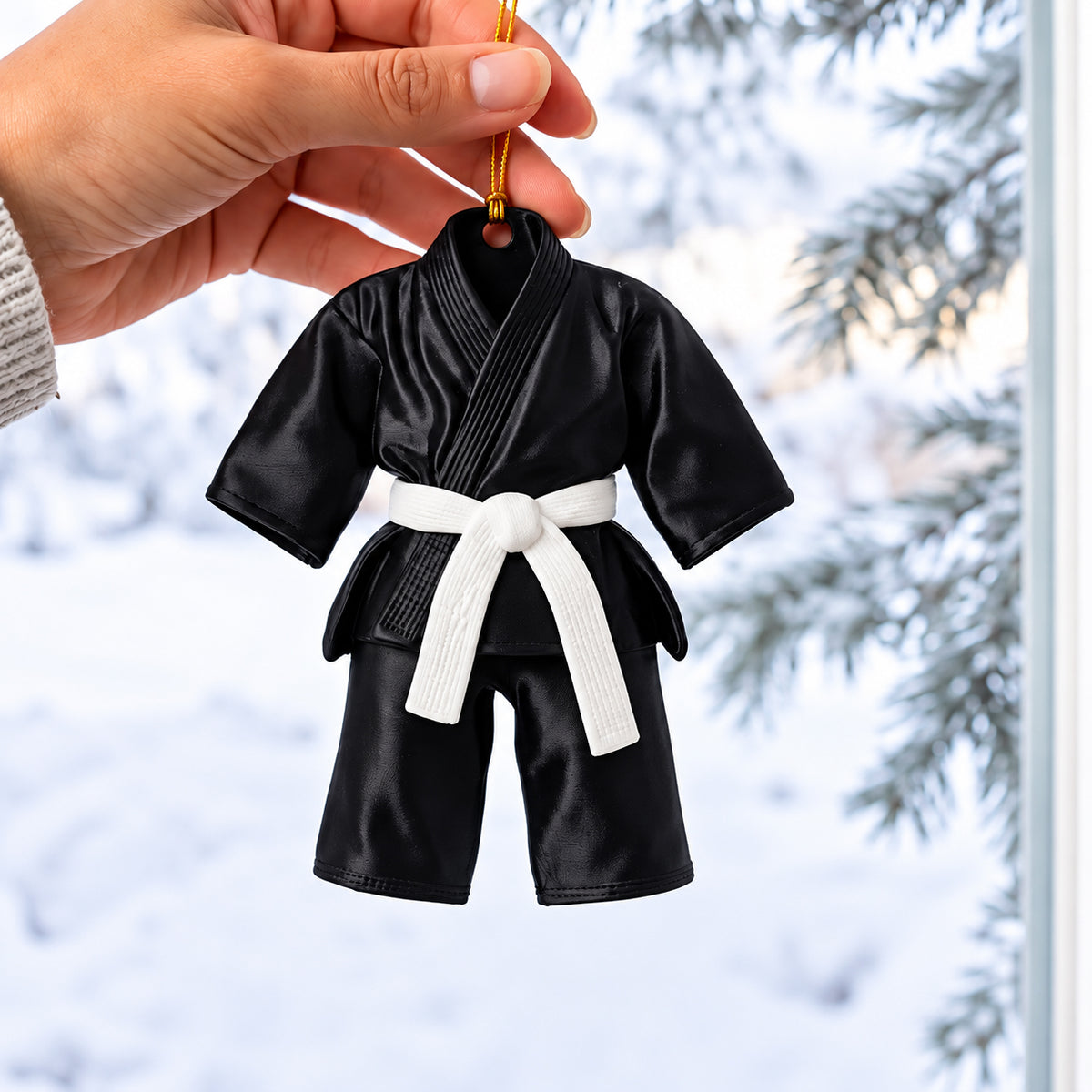 3D Raised Personalized Karate Uniform Christmas Ornament