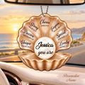 Personalized Name Pearl in Seashell Ornament - Inspirational Gift for women