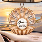 Personalized Name Pearl in Seashell Ornament - Inspirational Gift for women