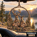 Personalized Names Rustic Woodland Deer Couple Ornament - Anniversary Gift