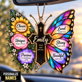 Personalized Butterfly Cross Ornament, Custom Name God Says You Are Christian Gift for Her, Gift for women