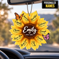 Personalized Sunflower Christian Ornament - Custom Name You Are Strong Sunflower Car Ornament -Inspirational Gift for Her
