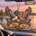Personalized Names Mallard Duck Flying Couple Ornament - Anniversary Gift