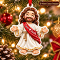 3D Raised Personalized Jesus Christmas Ornament - Christian Religious Gift