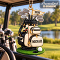 3D Raised Personalized Golf Bag Christmas Ornament – Custom Golfer Gift