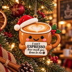 3D Raised Santa Hat Coffee Mug Ornament – Espresso Christmas Decor